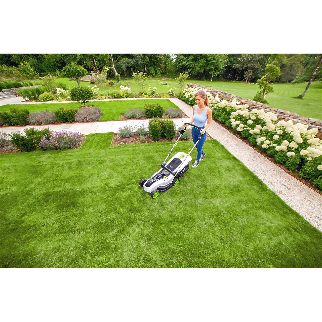 Gtech CLM50 Cordless Lawn Mower - Adjustable Cutting Height 30 to 80mm and 2 Year Warranty