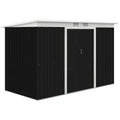 Outsunny 9ft By 4ft Metal Garden Shed With Foundation Kit And Double Doors - Durable Galvanised Steel