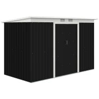 Outsunny 9ft By 4ft Metal Garden Shed With Foundation Kit And Double Doors - Durable Galvanised Steel