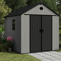 Pro Grade 6ft x 8ft Premium Plastic Double Door Garden Shed - Wood Touch Texture And Maintenance Free