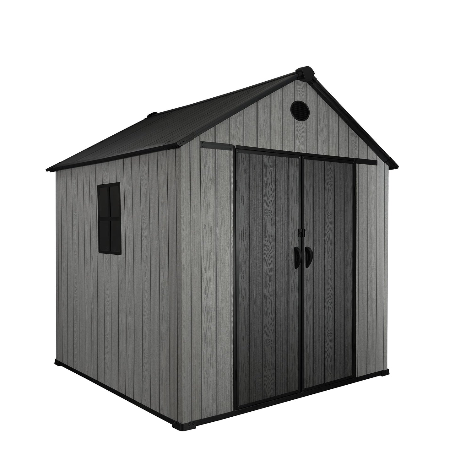 Pro Grade 6ft x 8ft Premium Plastic Double Door Garden Shed - Wood Touch Texture And Maintenance Free