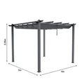 EverGarden Aluminum Framed Garden Pergola With Retractable Canopy - Durable Rust-Resistant Frame