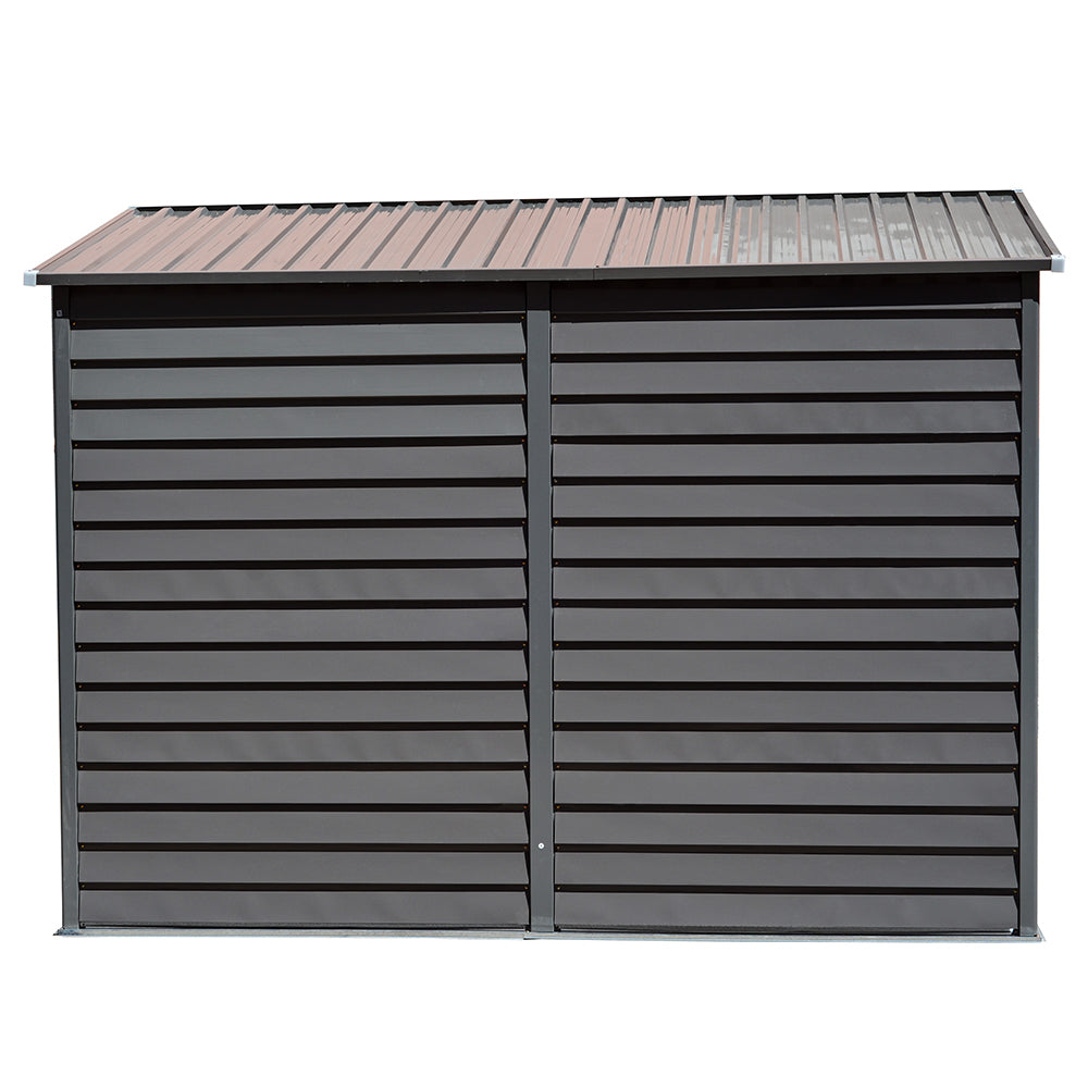IronGuard Wide Outdoor Lockable Steel Storage Shed - Secure Door And Lean To Roof For Weather Protection