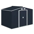 Outsunny 9 x 6ft Metal Bicycle Shed - Outdoor Storage Tool House With Ventilation Slots And Lockable Double Doors