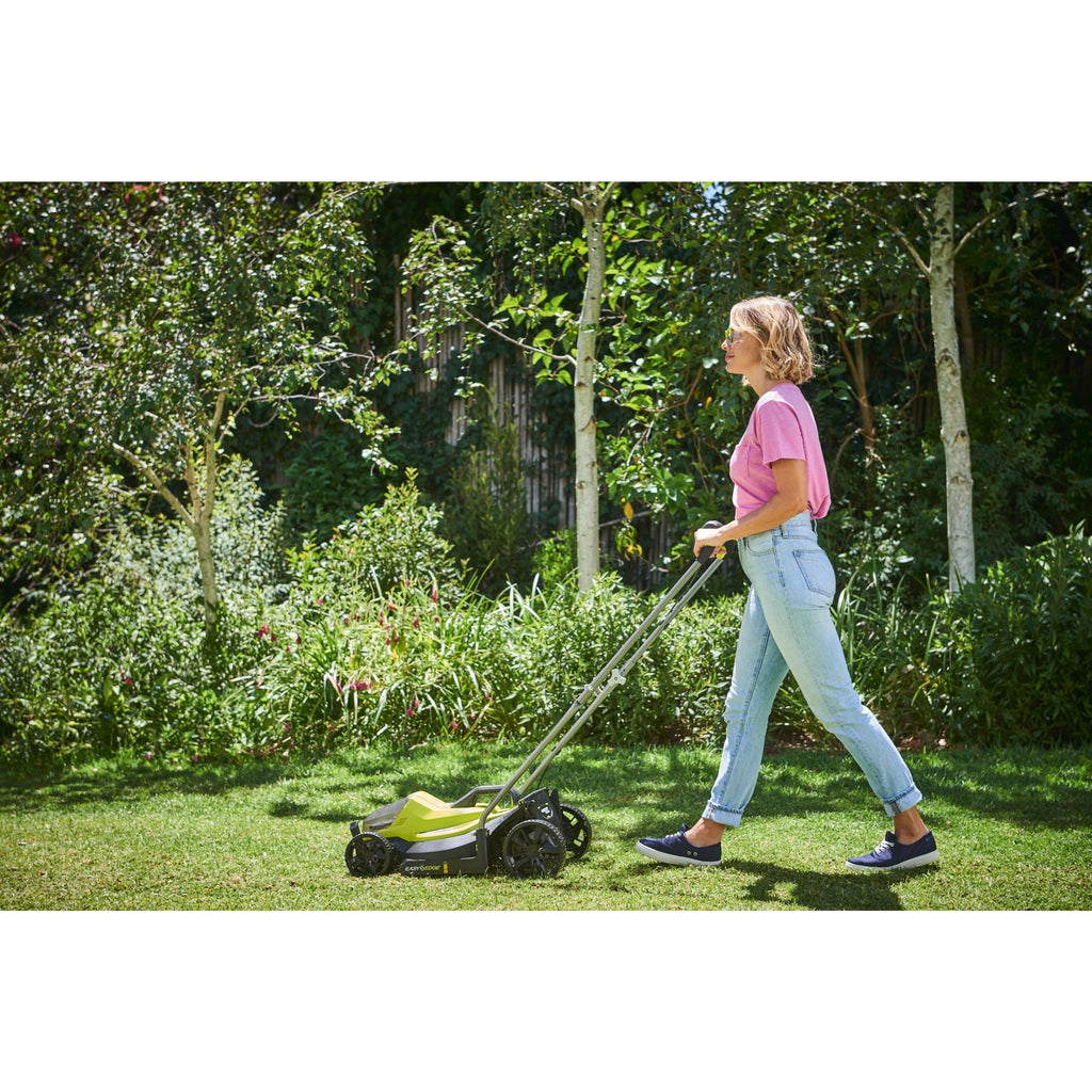Ryobi ONE+ Cordless Lawn Mower And Grass Trimmer Set With 5-Position Height EasyEdge - 33cm Cut And 5.0Ah Battery