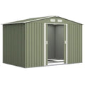 Outsunny 9 x 6ft Metal Garden Shed - Lockable Double Doors Waterproof Galvanised Steel Ventilated Outdoor Storage