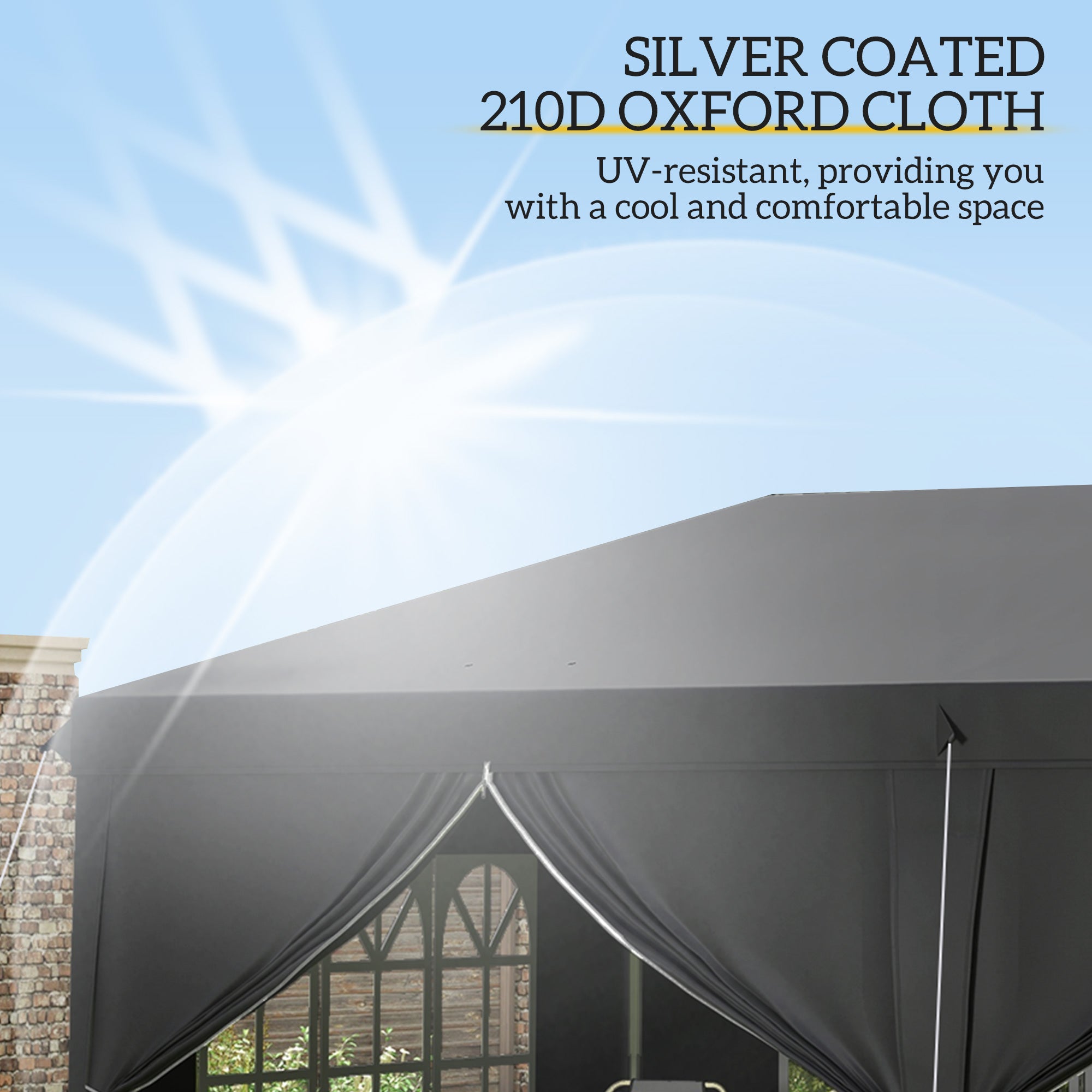 Outsunny 3x6m Garden Pop Up Gazebo With Sidewalls Windows Carry Bag Black - Quick Assembly Outdoor Party Shelter