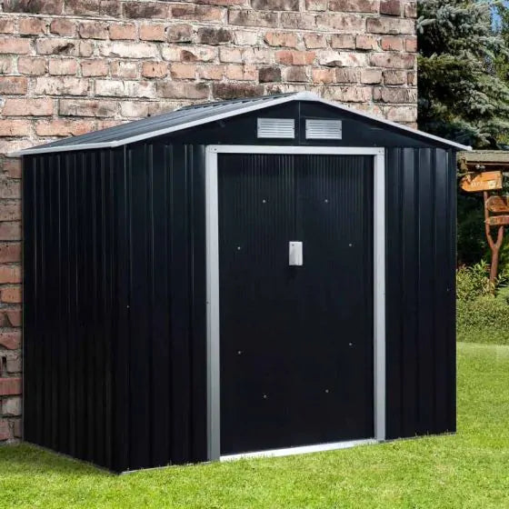 Outsunny 7 X 4ft Lockable Large Metal Garden Shed - Galvanized Steel For Weatherproof Storage