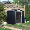 Outsunny 7 X 4ft Lockable Large Metal Garden Shed - Galvanized Steel For Weatherproof Storage