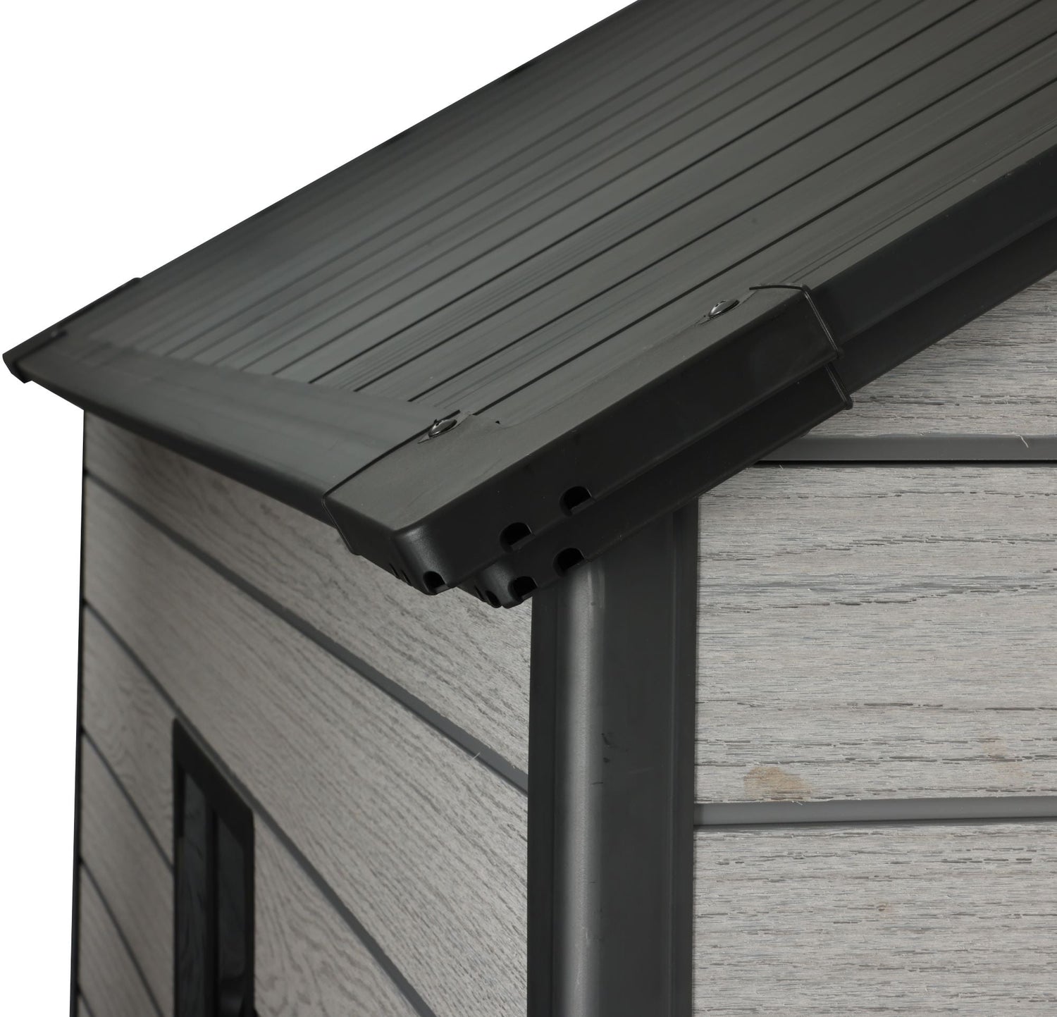 Pro Grade 6ft x 8ft Premium Plastic Double Door Garden Shed - Wood Touch Texture And Maintenance Free